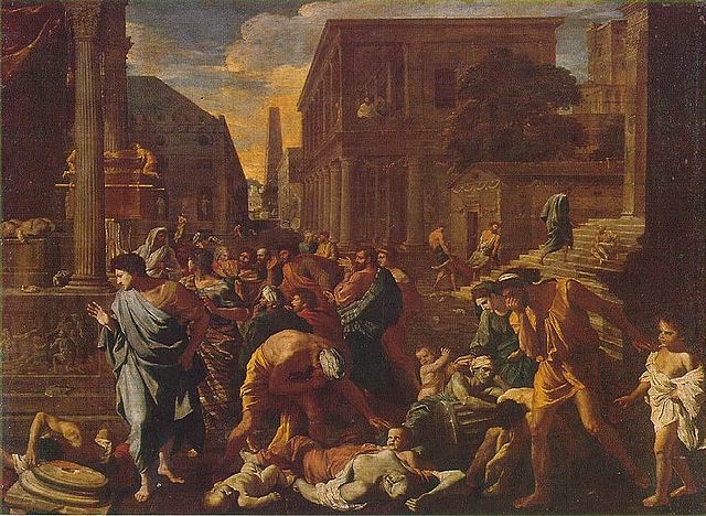 Bức tranh sơn dầu The Plague of Ashdod (Bệnh dịch của Ashdod) do Nicolas Poussin vẽ năm 1630 tại Pháp.