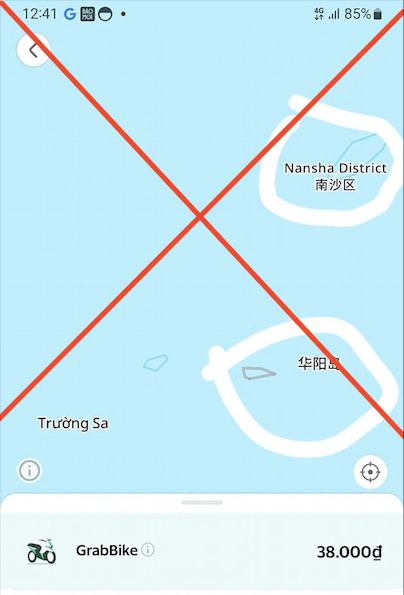 Grab xin lỗi về bản đồ vi phạm chủ quyền biển đảo Việt Nam