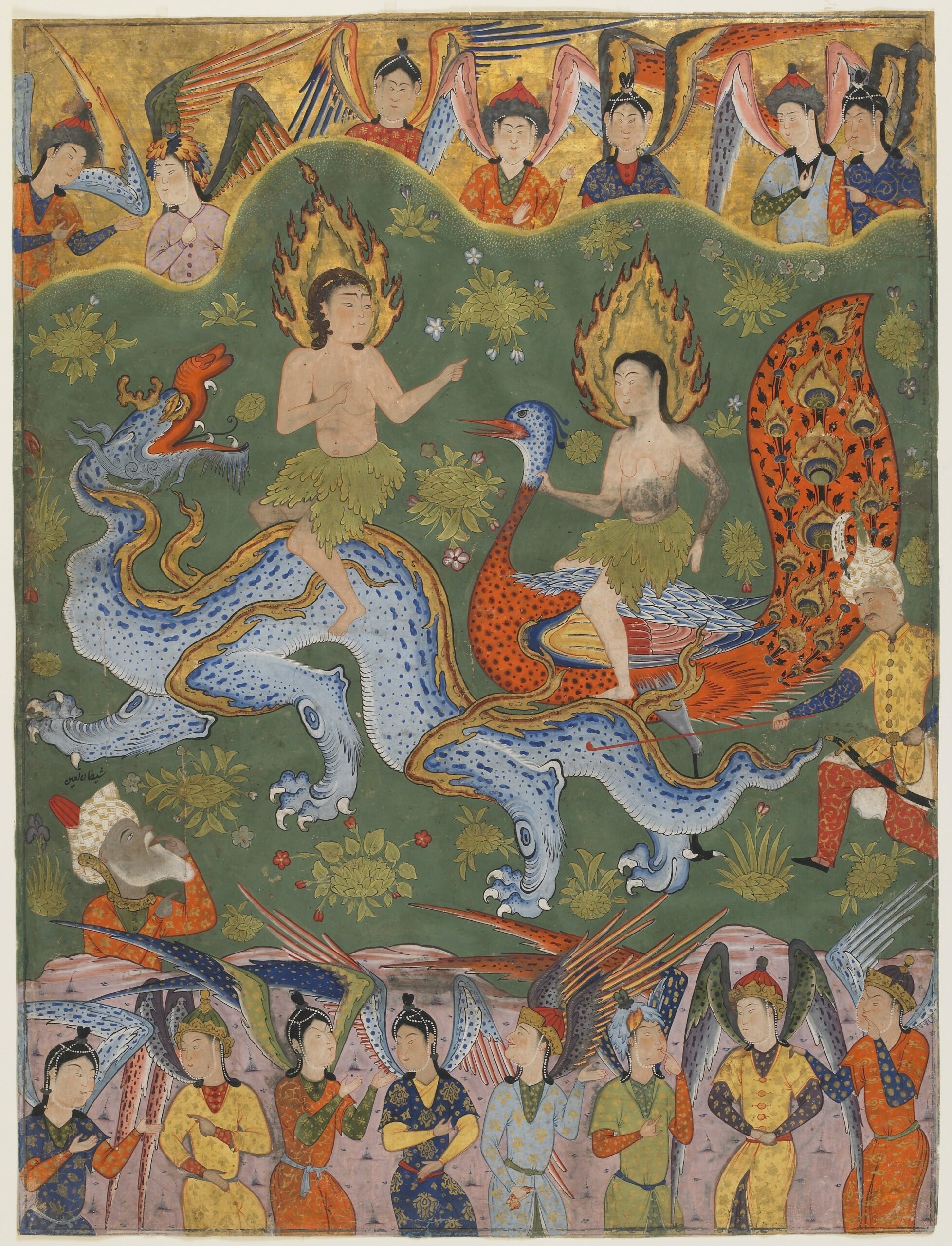 Adam and Eve from a copy of the Falnama scaled