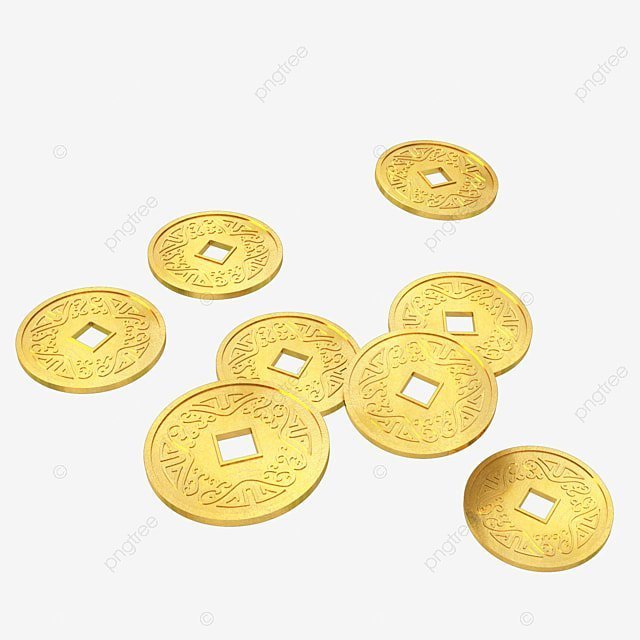 pngtree c4d chinese style gold c4d gold coin png image 386444