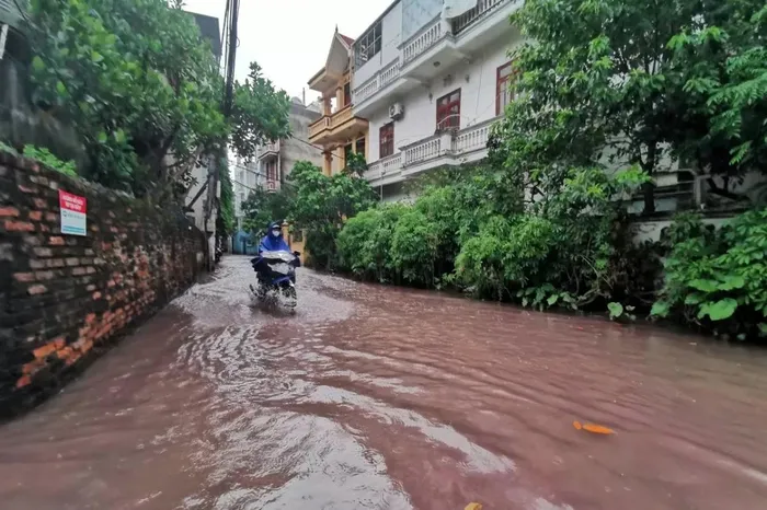 xac minh vu nuoc mau do tran vao khu dan cu o ha noi 5