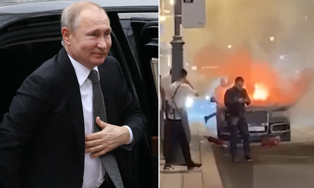 Xe của Tổng thống Nga Putin bất ngờ bốc cháy, chuyện gì đã xảy ra?
