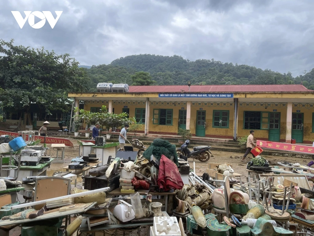 Vùng lũ Điện Biên nỗ lực khôi phục trường lớp, chuẩn bị cho năm học mới