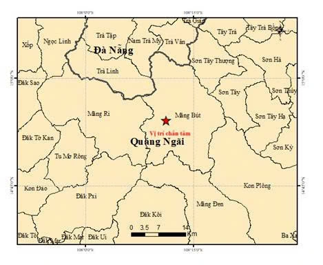 Quảng Ngãi: 6 trận động đất liên tiếp trong 2 ngày, có trận 3,6 độ Richter