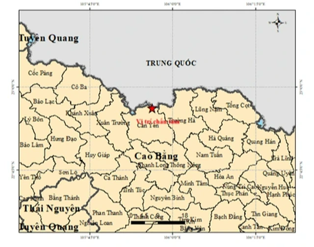 Động đất 3.4 độ ở Cao Bằng giữa mưa lớn