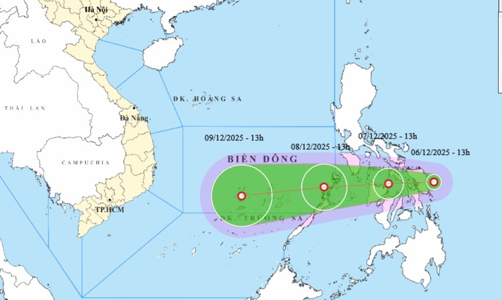 Áp thấp nhiệt đới ở phía đông Philippines có khả năng vào Biển Đông